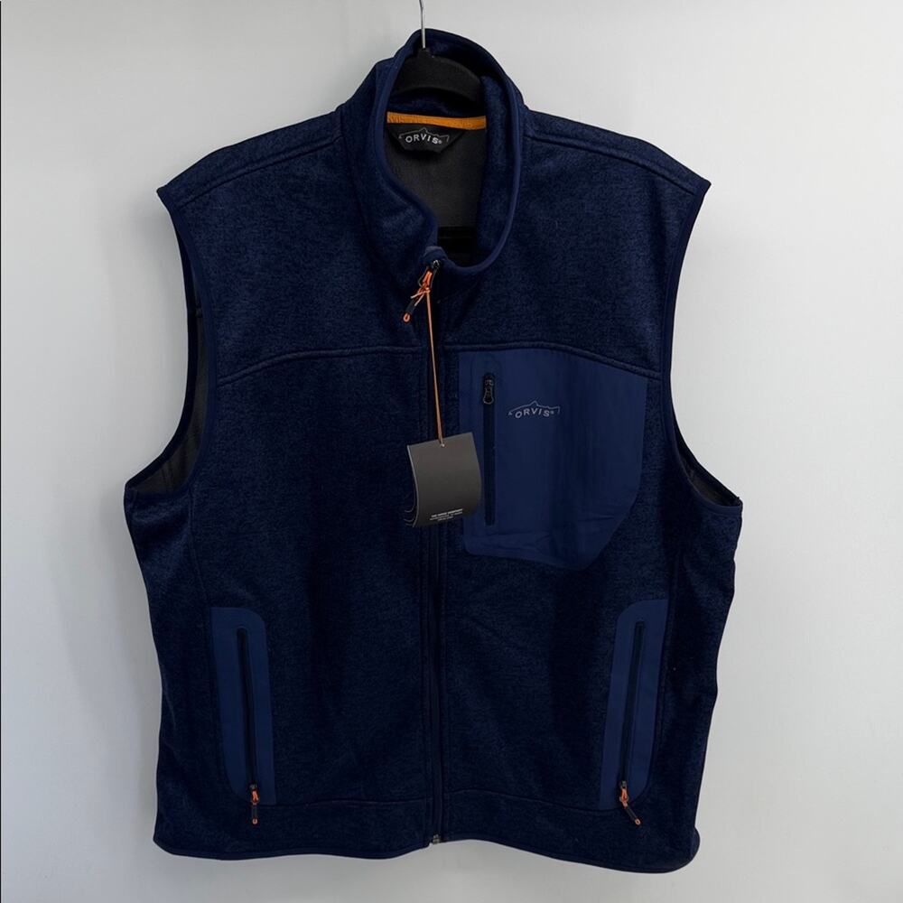 Orvis Outdoor Performance knit full zip mock neck cold weather vest sz XXL NEW - Picture 2 of 7